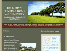 Tablet Screenshot of hillcrestfuneralhomeandmemorialgardens.com